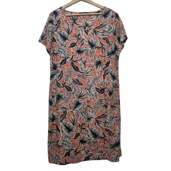 ISLE COLLECTION | Women's Rust Short Sleeve Floral Shift Dress |Size UK 14/US 10 - Picture 1 of 14